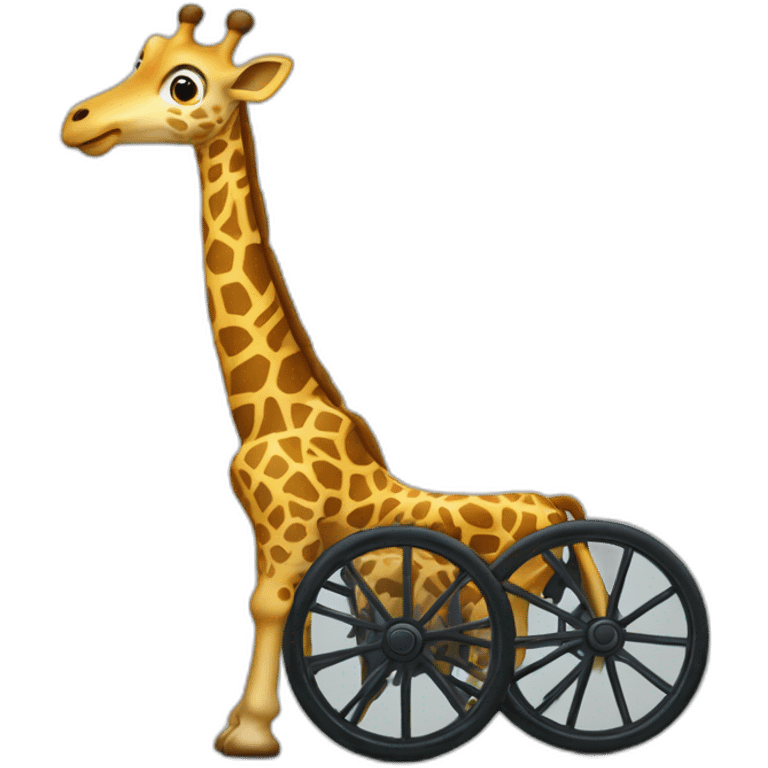 Girafe sur un fauteuil roulant emoji