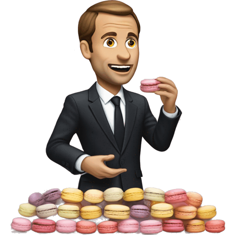 Macron qui mange des macarons  emoji