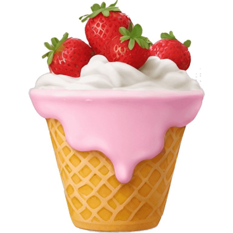 Strawberry frozen yogurt emoji