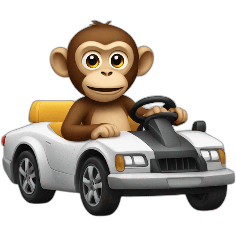 Monkey driving emoji