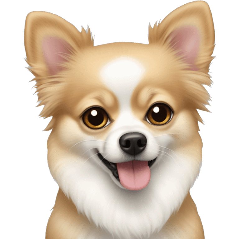 White Pomeranian and Chihuahua mixed dog emoji