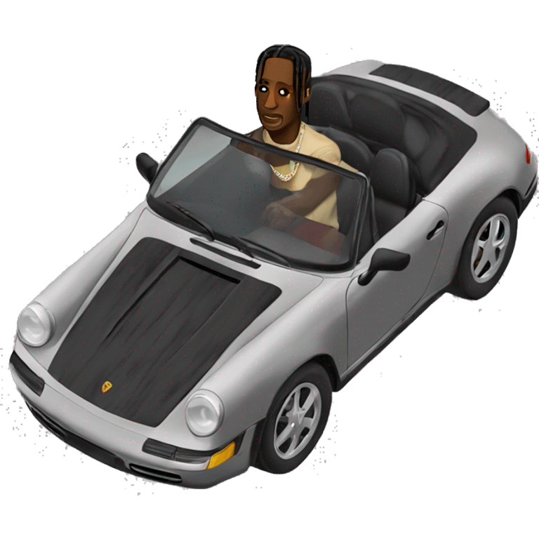 travis scott in a porsche  emoji