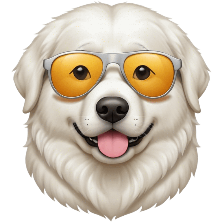 Great Pyrenees with sunglasses emoji