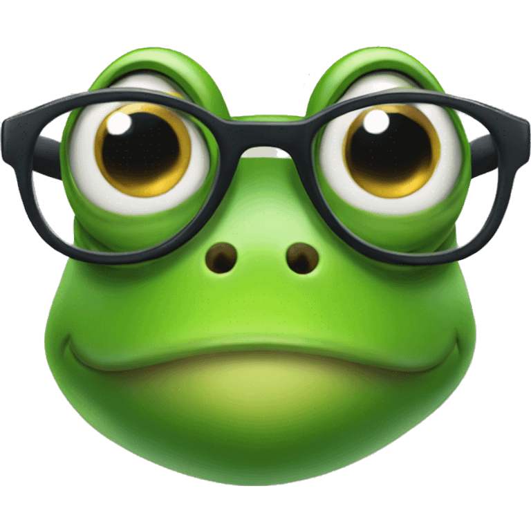 Frog with glasses emoji