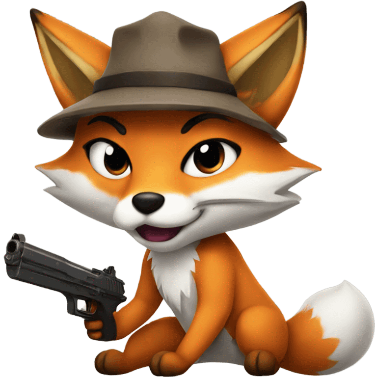 Fox  with gun anime emoji