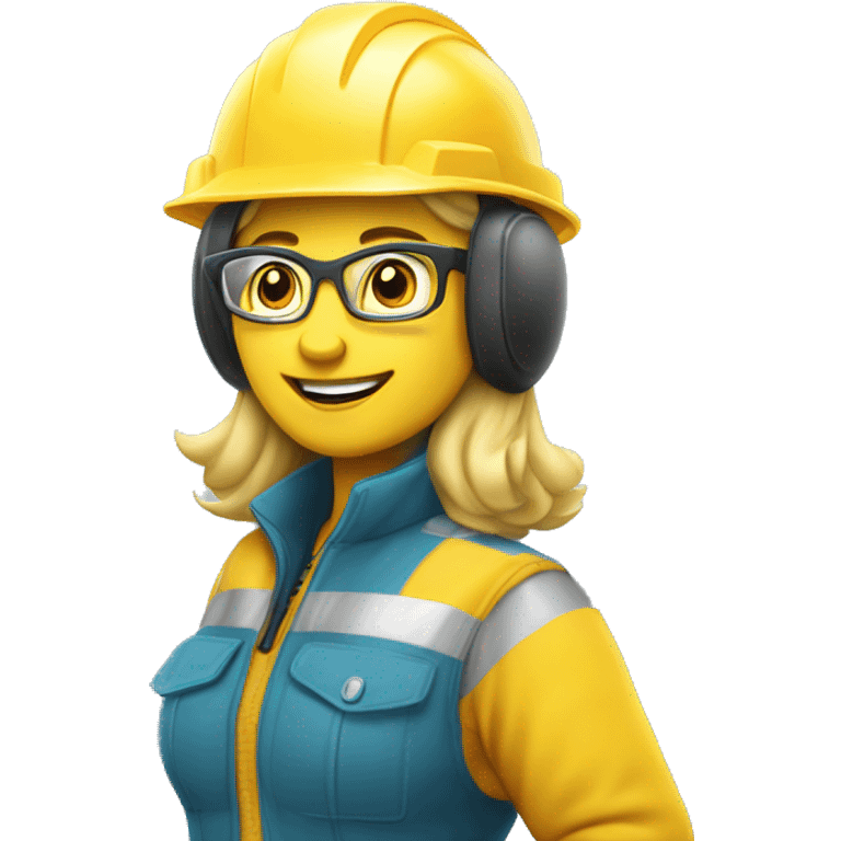 nna reine des neige avec un casque e chantier emoji