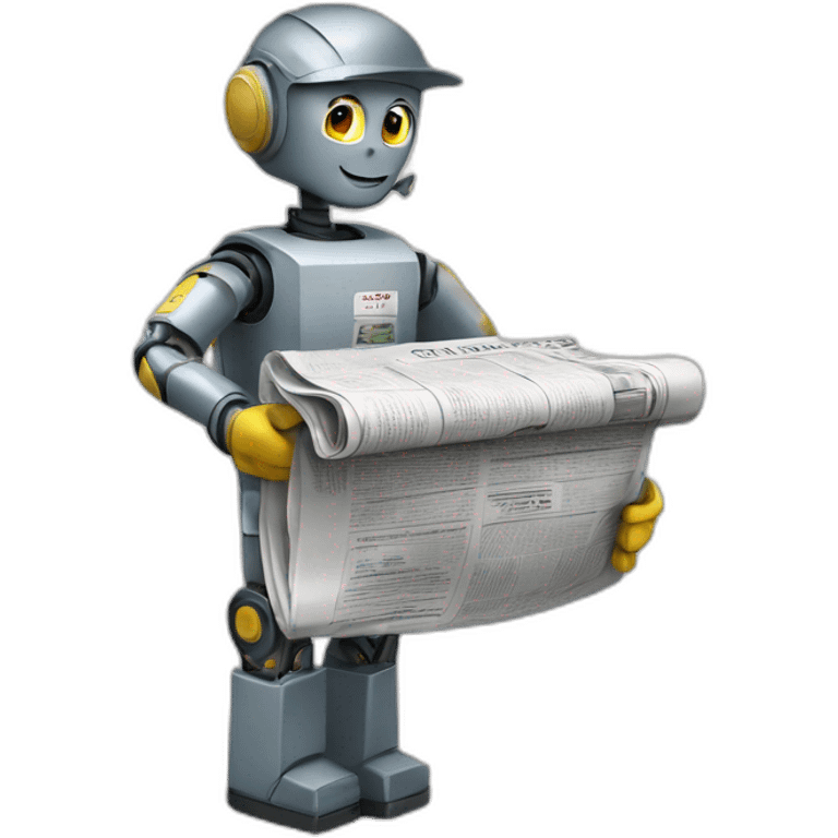 robot newspaper delivery boy emoji