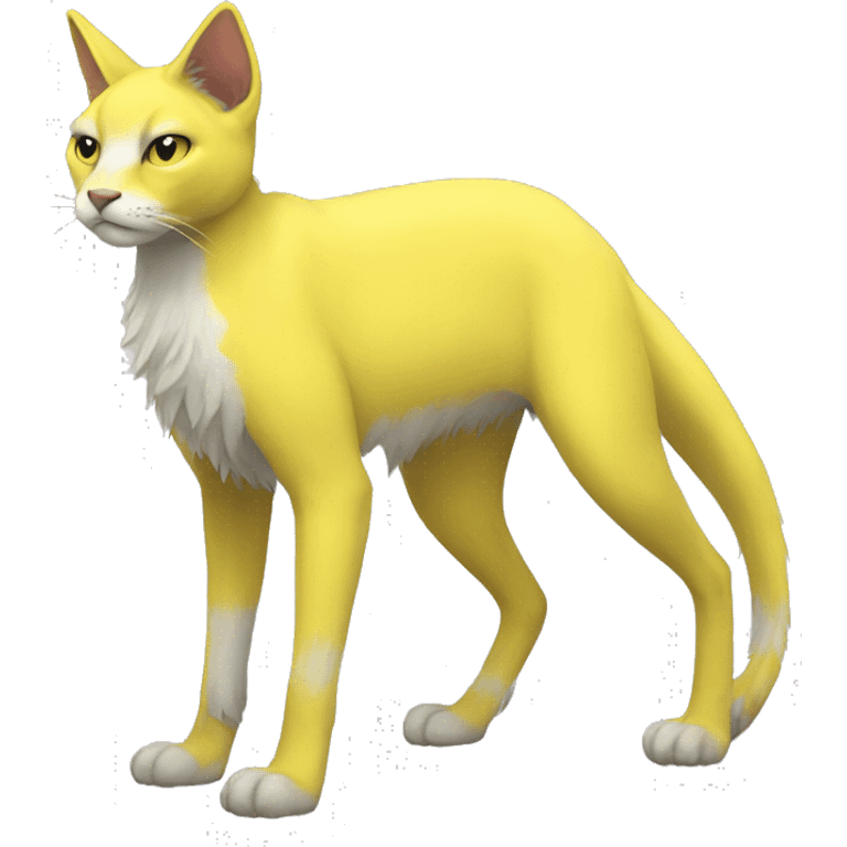 Yellow lombax-sergal-cat full body emoji