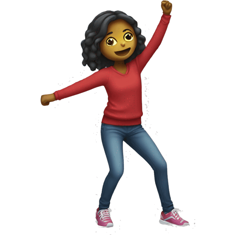 Girl doing dab emoji