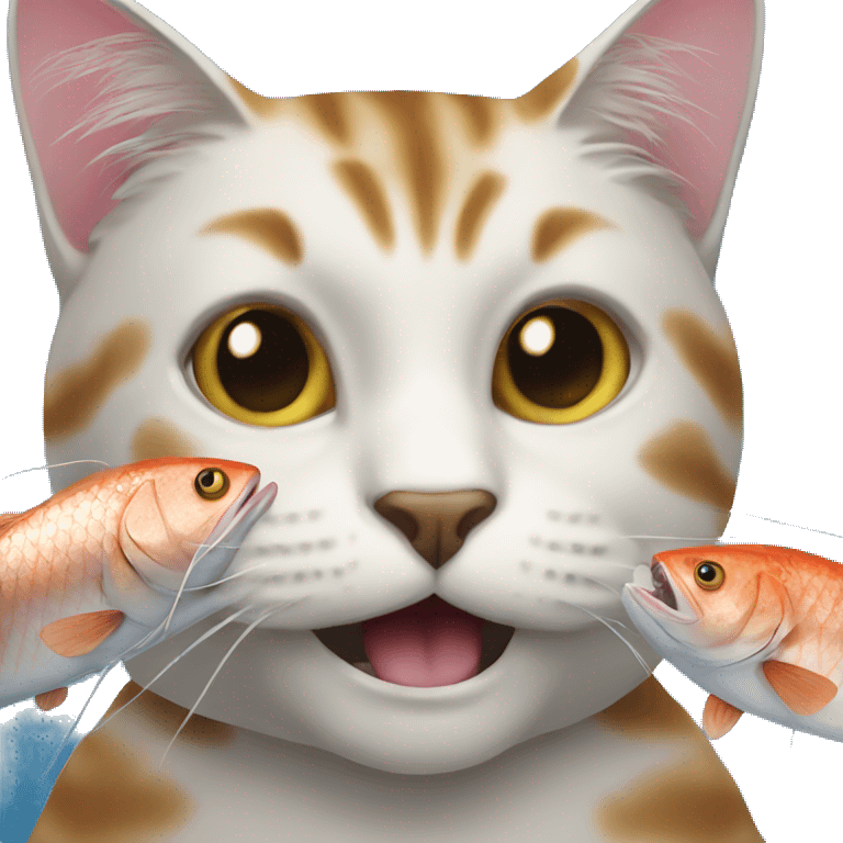 cat eating fish emoji