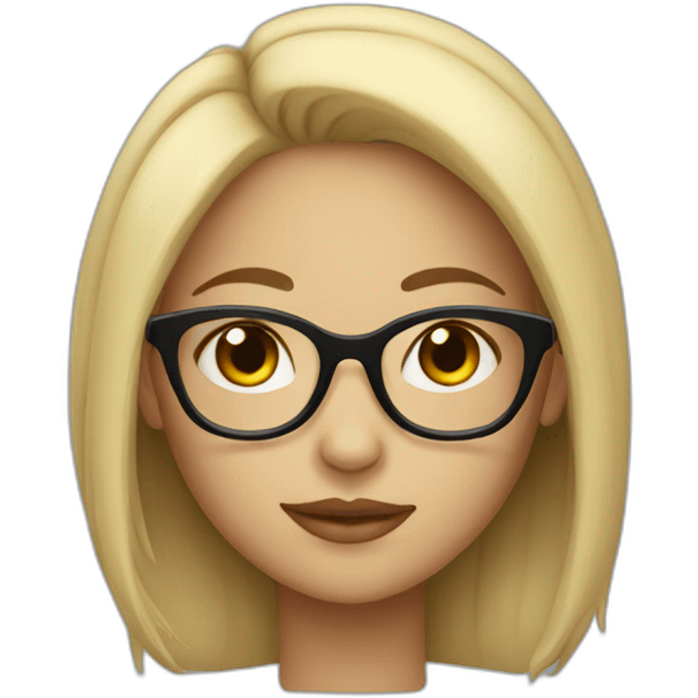 light-skinned girl with glasses emoji