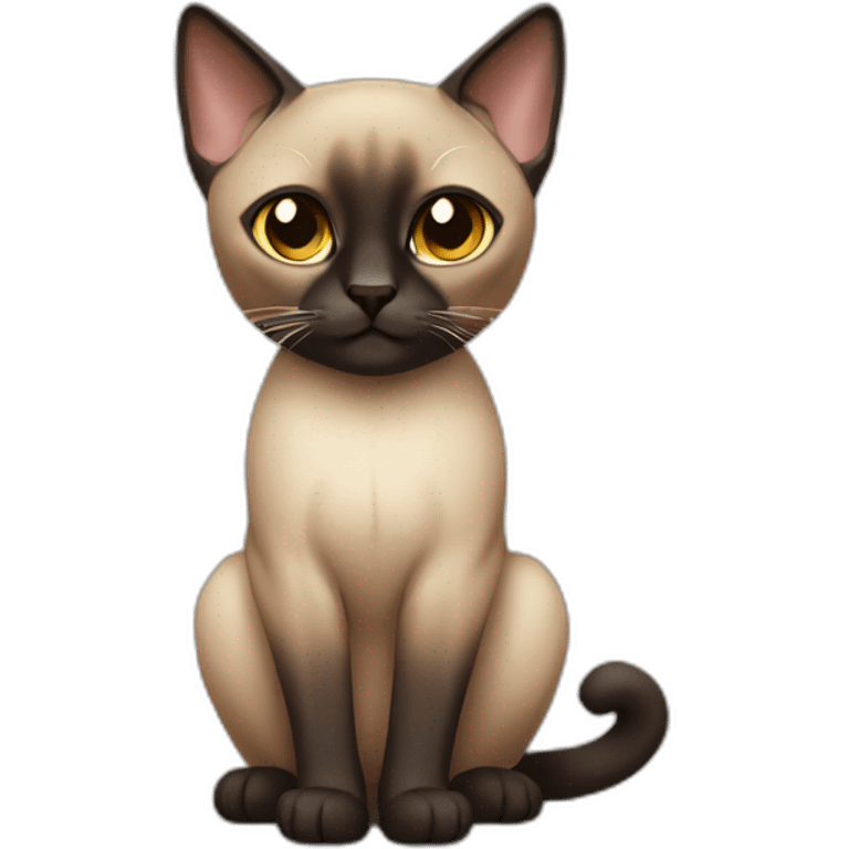 big darker siamese cat with full rounded head emoji