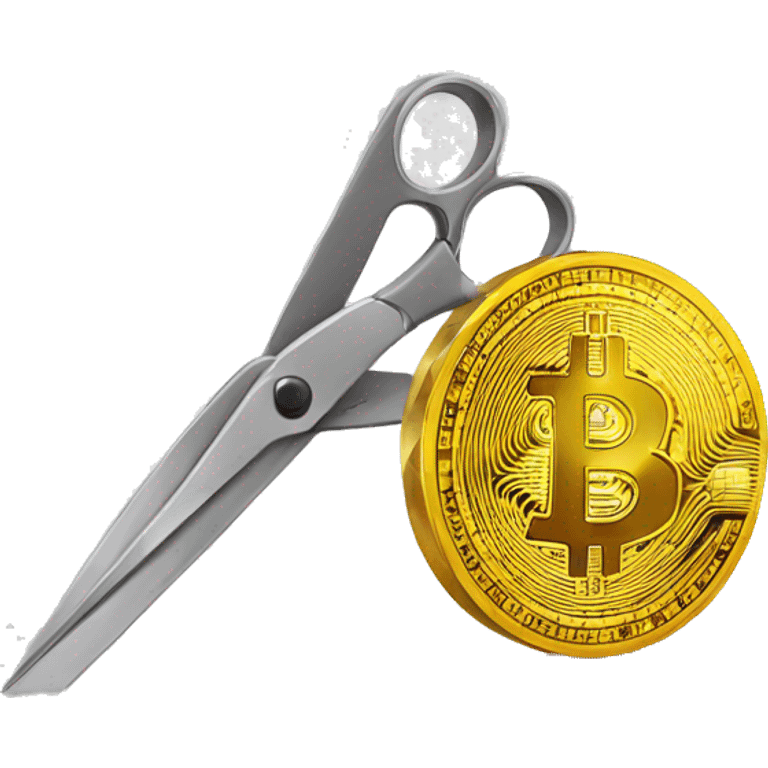 scissors cutting bitcoin emoji