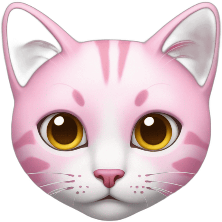 cat pink ansious emoji