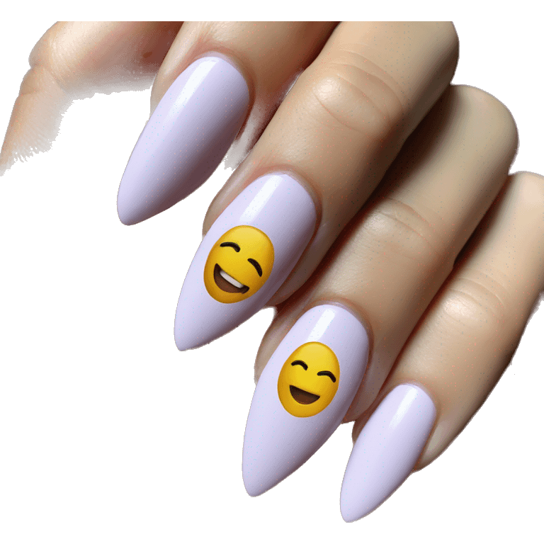 almond acrylic nails  emoji