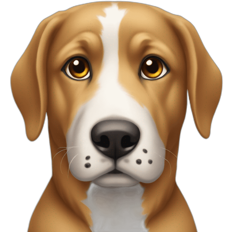 Un volto di cane con gli occhi azzurri di fuori emoji