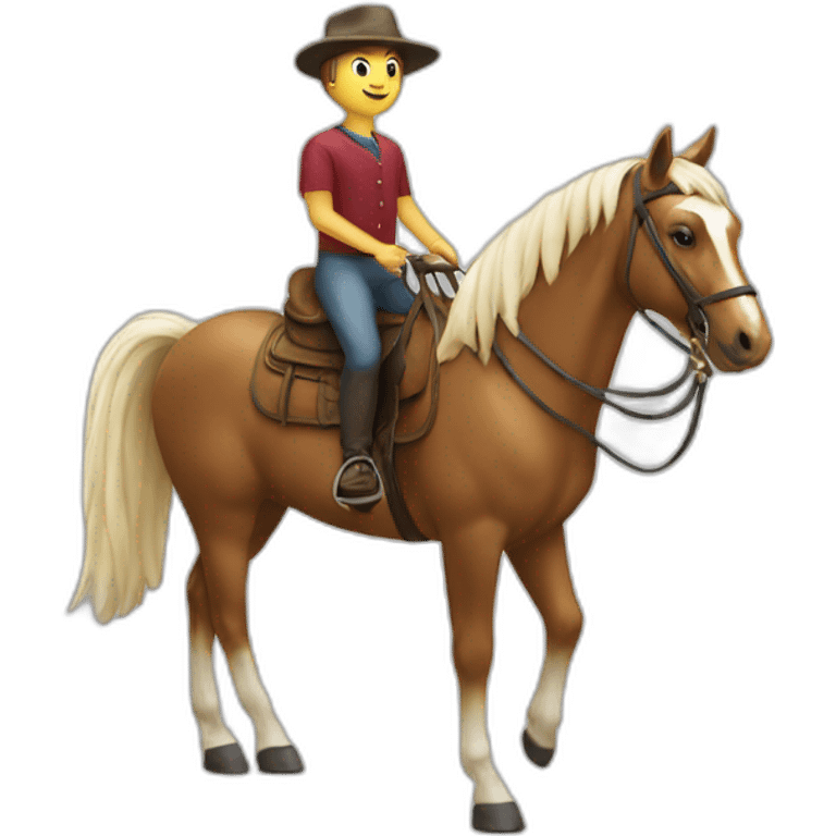 Chat sur un cheval  emoji