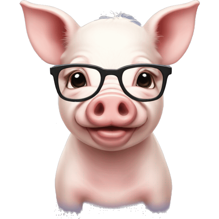 Mini pig with glasses  emoji