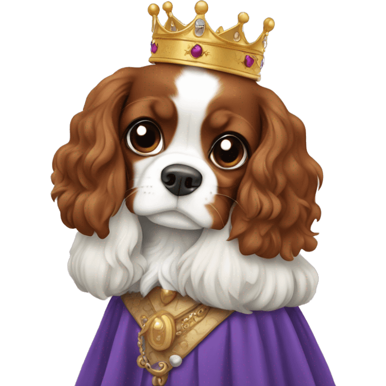 King Charles cavalier being held by princess  emoji