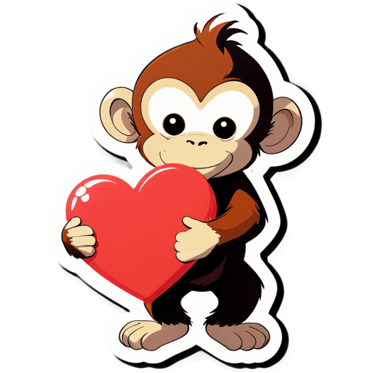 Monkey hugging a heart  emoji