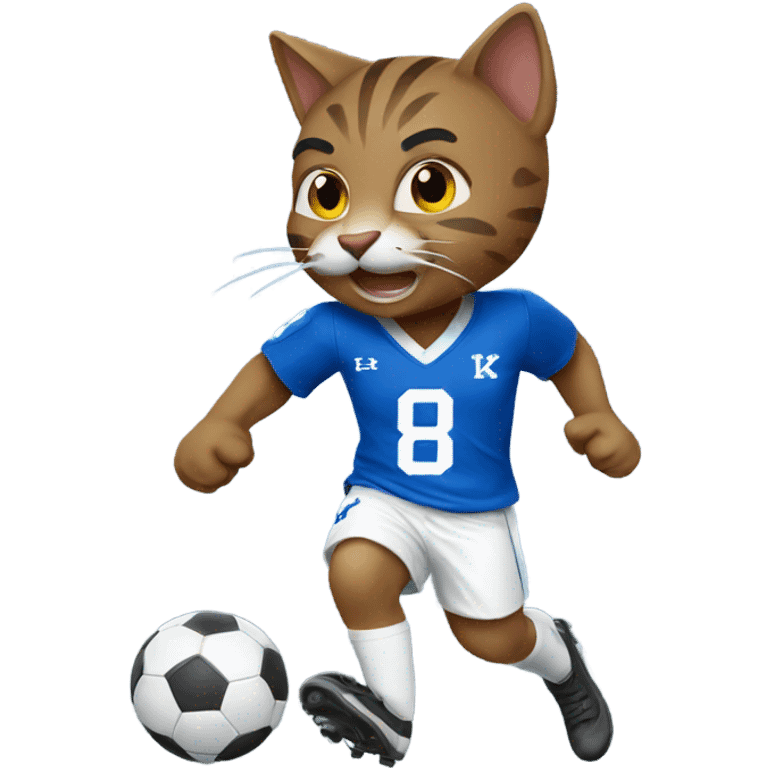 Kentucky wildcat playing soccer emoji