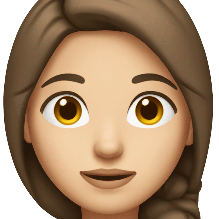 Woman with brown hair and middle part emoji