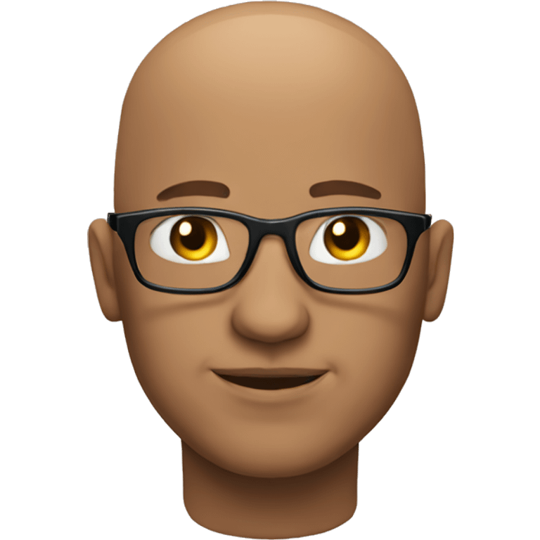 Bald man wearing glasses emoji