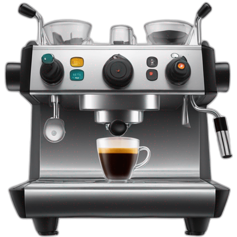 e61 espresso machine with dials and lever emoji