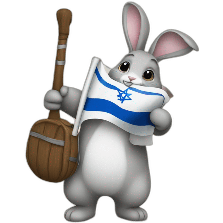 rabbins with Sidelocks holding israel flag in his hands emoji