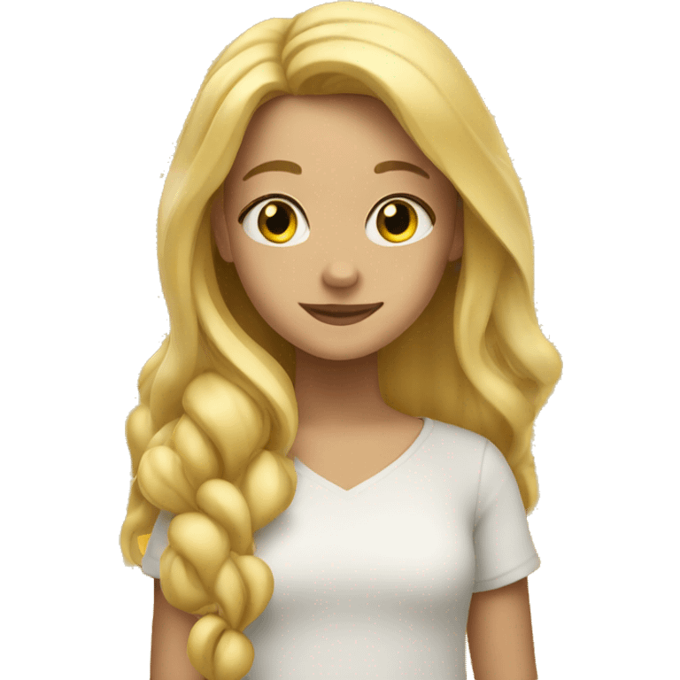 Blonde girl with heart made of honey emoji