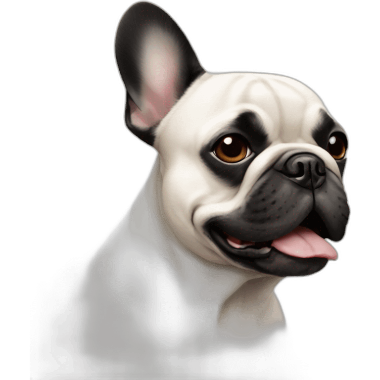 french bulldog with a black round stain on the left eye emoji