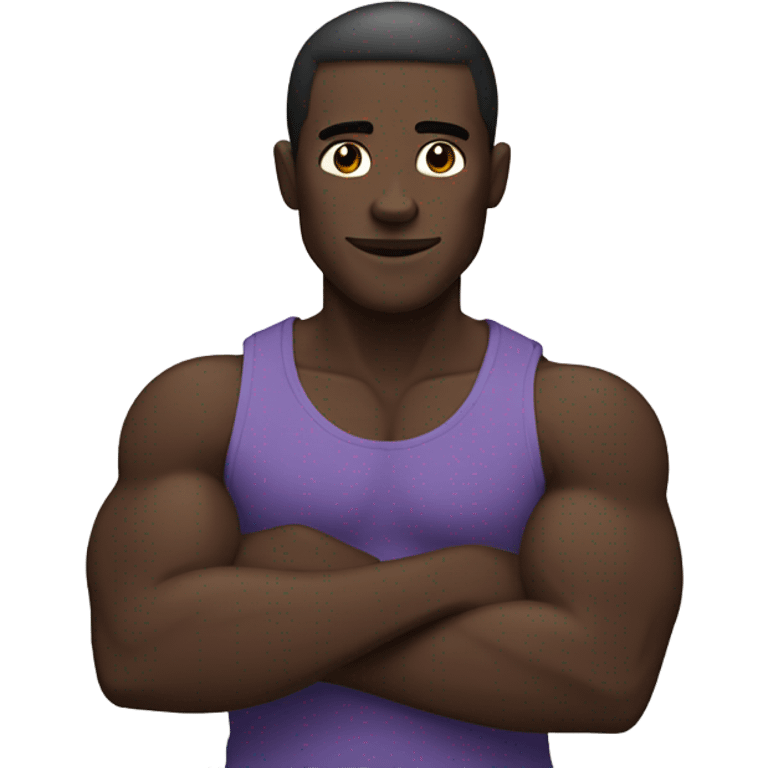 dark skin man who is lean with muscles  emoji