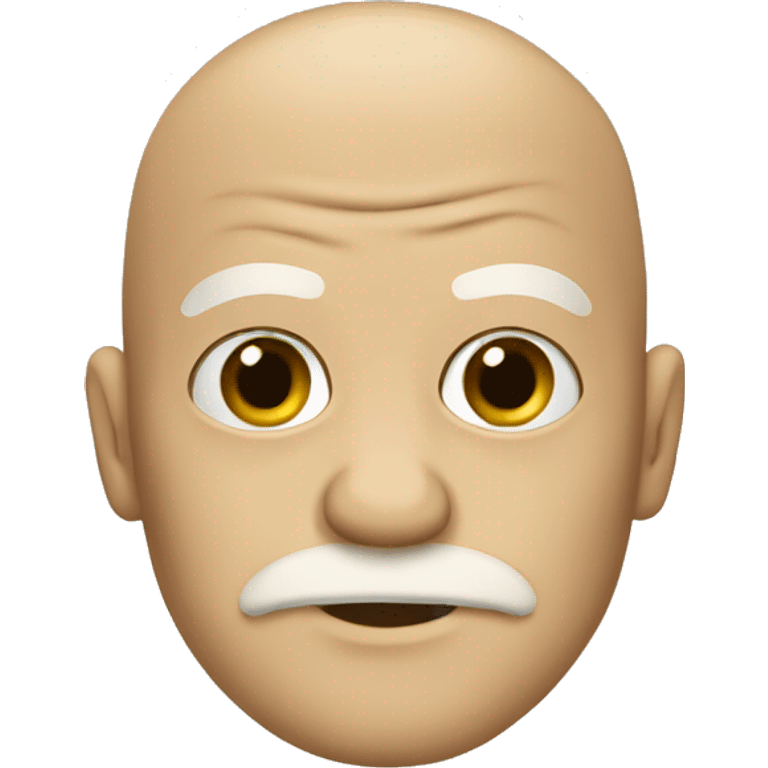 Pepe, 
bald with a beard, natural human skin color emoji