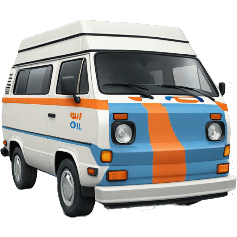 1985 Vanagon Camper, Gulf oil livery, blue and orange  emoji