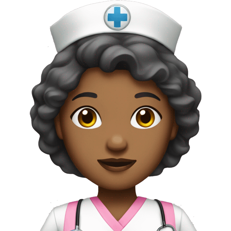 african american nurse in pink scrubs  emoji