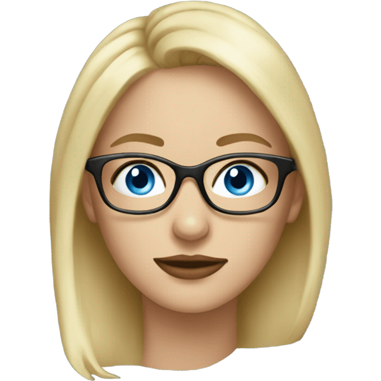 Beautiful blonde woman, blue eyes, side profile wearing glasses  emoji