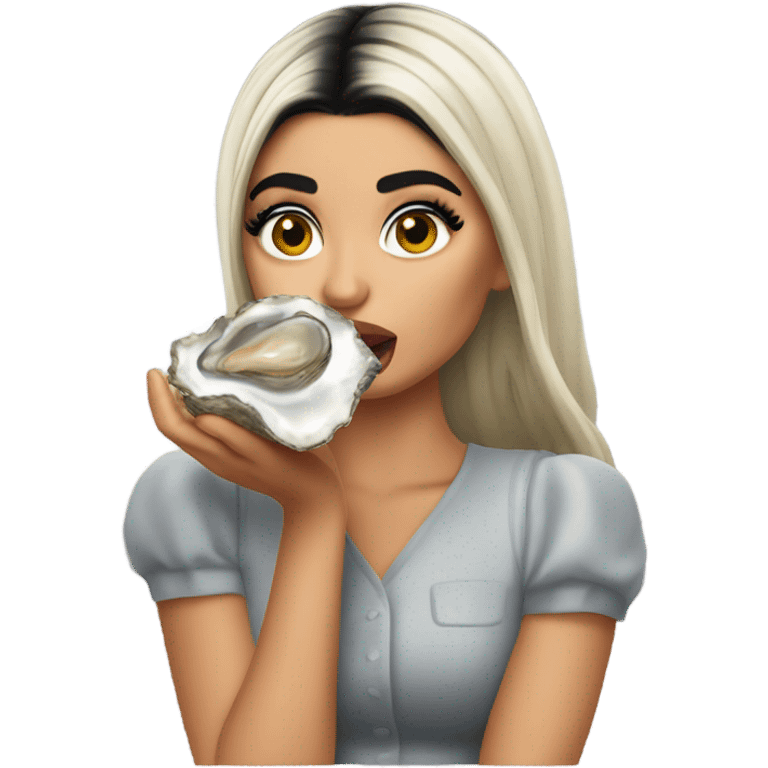 Kylie Jenner eating an oyster emoji