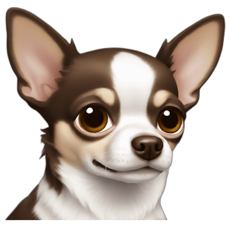 Chihuahua dark brown white emoji