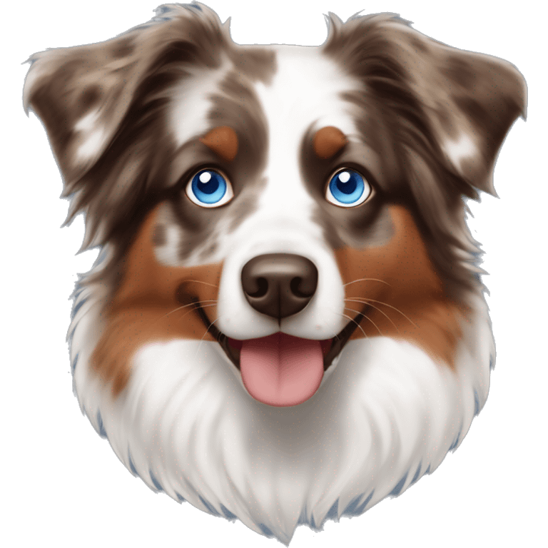 Red Merle Australian Shepherd with blue eyes emoji