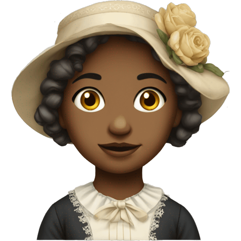 
young girl in 19th century costume emoji