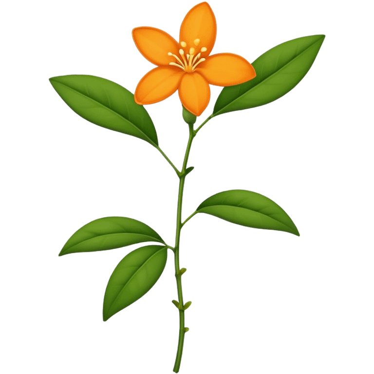 single Orange Jasmine, straight stem emoji