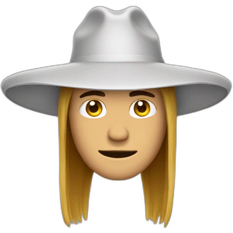 indonesian-guy-long-hair-big-hat emoji