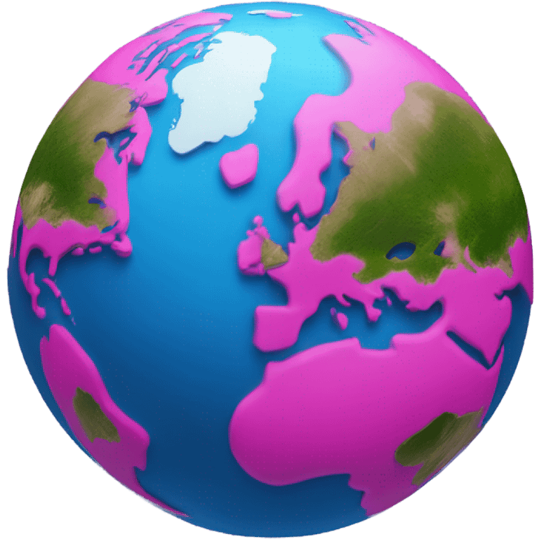 Hot pink and blue earth  emoji