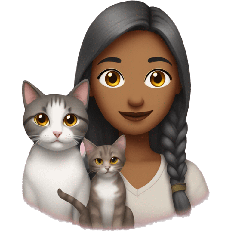 Lexie with 2 cats emoji