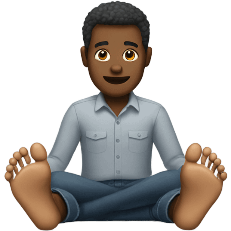 Man with feet for hands  emoji