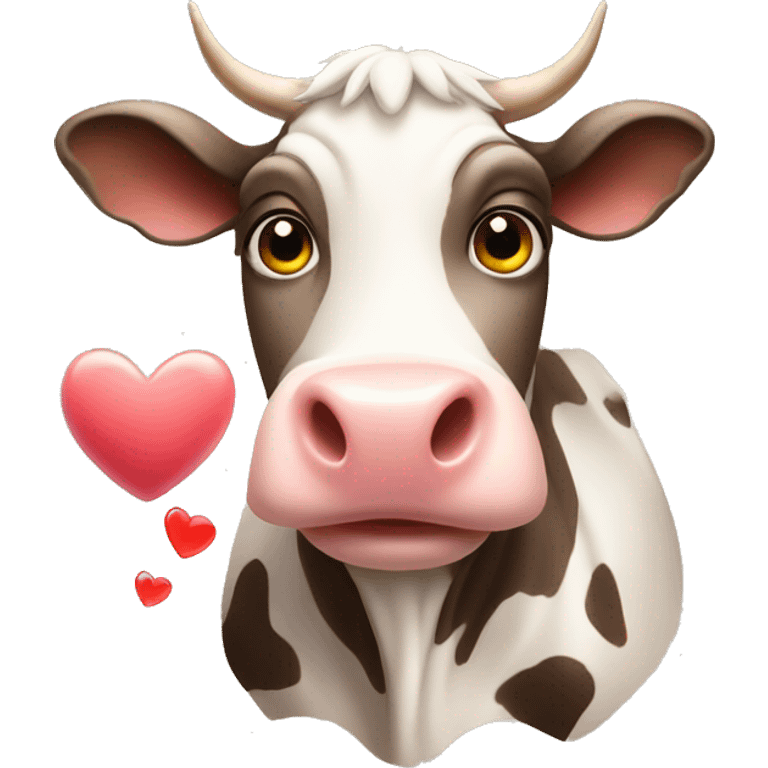 Cow with hearts emoji