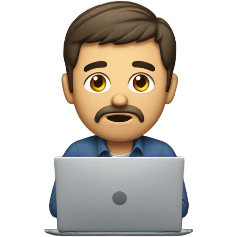 confused man with laptop emoji