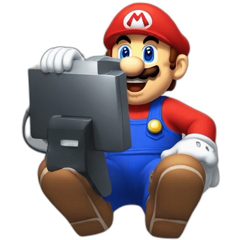 Mario playing a game emoji