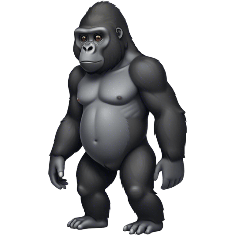 Very thin black gorilla fullbody emoji