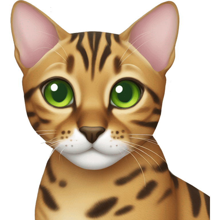 bengal cat with green eyes  emoji